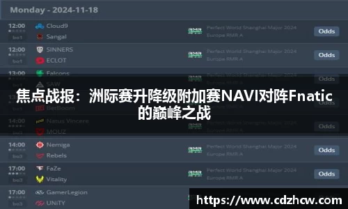 焦点战报：洲际赛升降级附加赛NAVI对阵Fnatic的巅峰之战